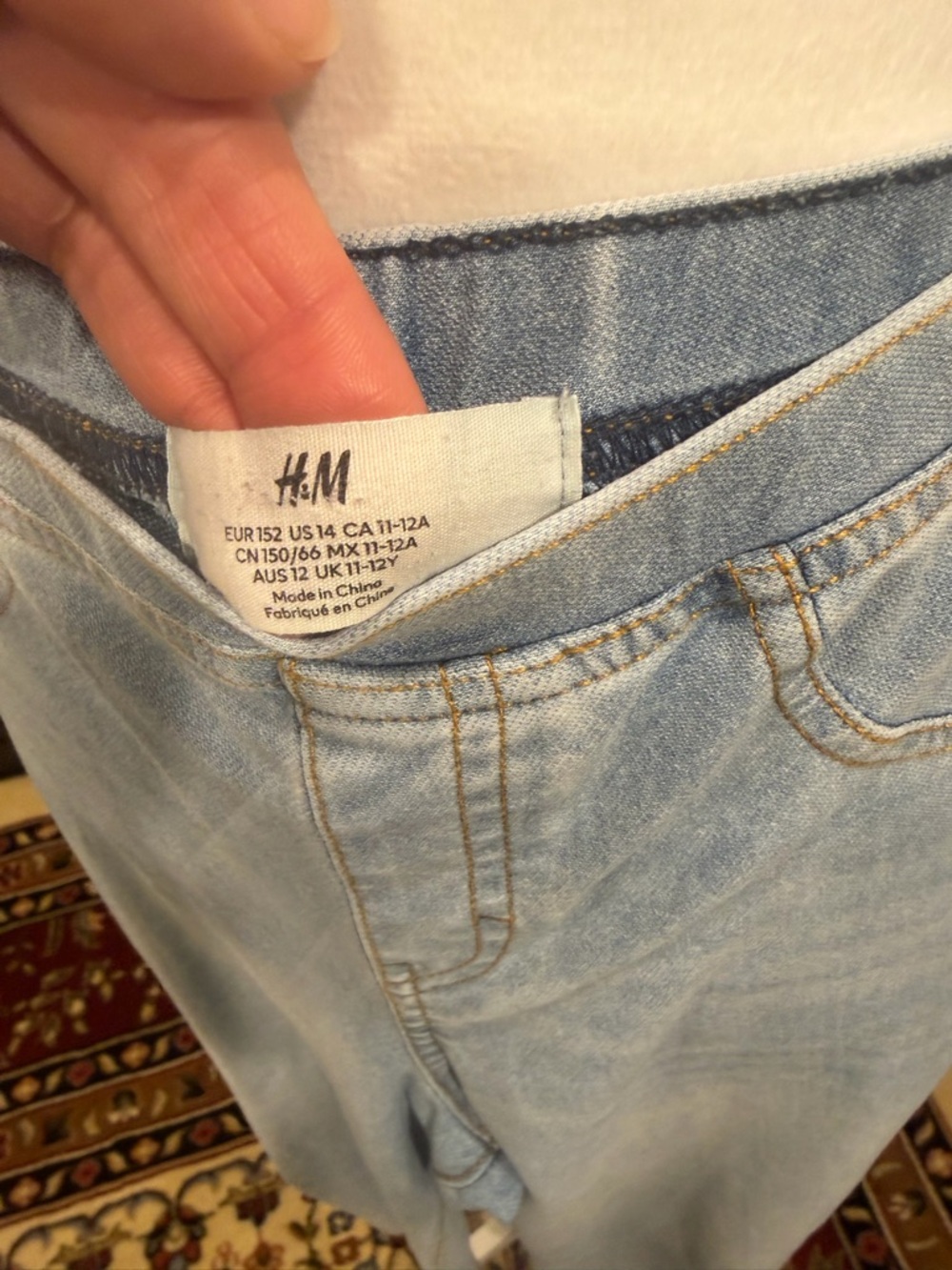 H&M Girls Light Blue Wide-Leg Denim Jeans - Picture 3 of 4